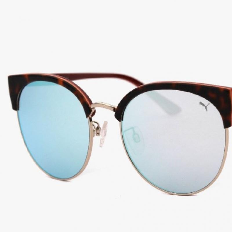Puma Pu0159sk 003 Солнцезащитные очки 'Кошачий глаз' круглой формы, азиатская посадка