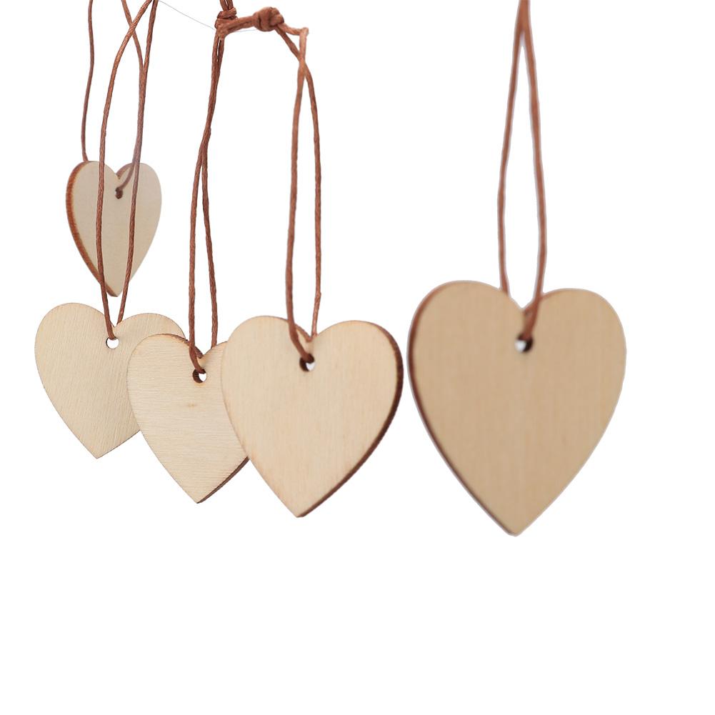 100Pcs Lovely Heart Shaped DIY Craft Hanging Decoration Ornament for Home Wedding Christmas Tree