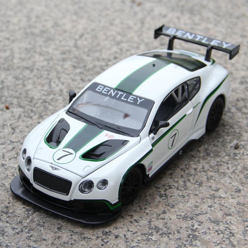 1/24 Bentley Continental GT3 Свободный ход Высокий свет Спортивный гоночный автомобиль Модель Игрушка Литой металл Сплав Миниатюрная реплика