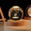 Пустая Кристальная Поделка 3D Лазерная Гравировка Хрустальный Шар Светильники Галактический Хрустальный Шар Со Светодиодной Деревянной Основой