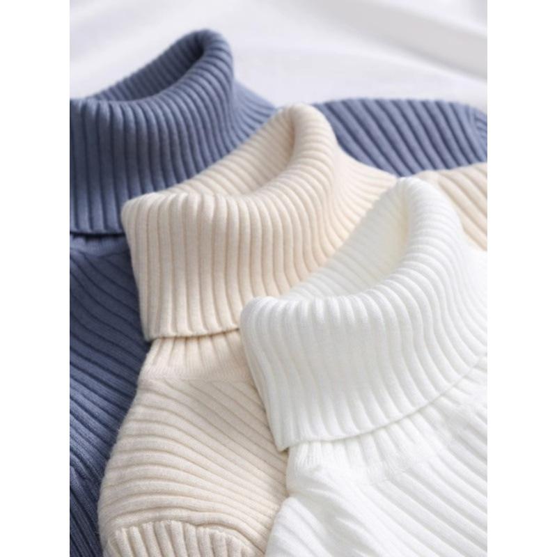 Women Fall Turtleneck Sweater Knitted Soft Pullovers Jumpers Basic Soft Sweaters Blouse