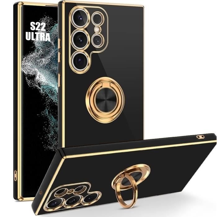 Case - BOOLING - for Samsung Galaxy S22 Ultra - Black - Shockproof - Adjustable Stand - Elegant