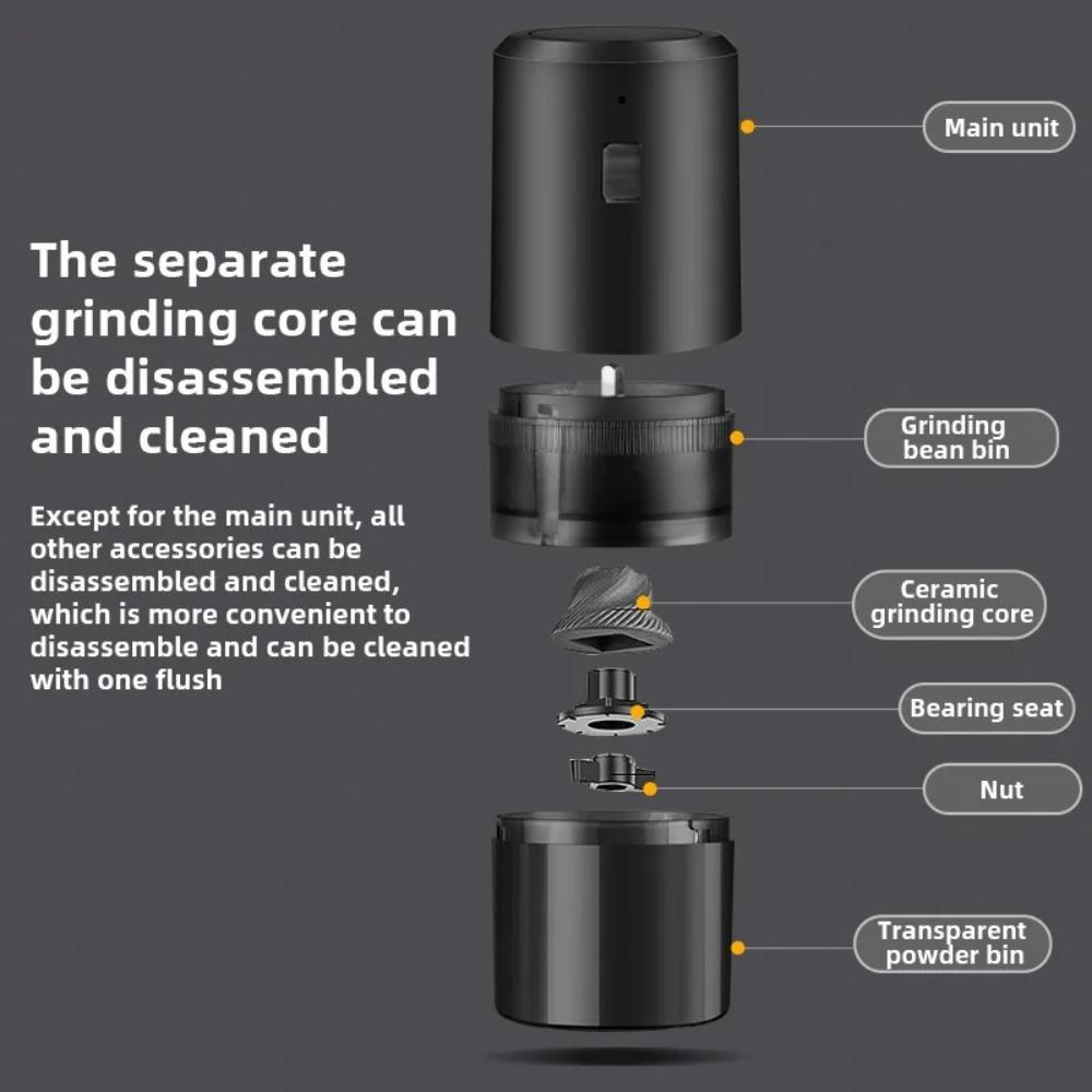 Перезаряжаемая USB кофемолка Полностью автоматическая электрическая кофемолка Дорожная