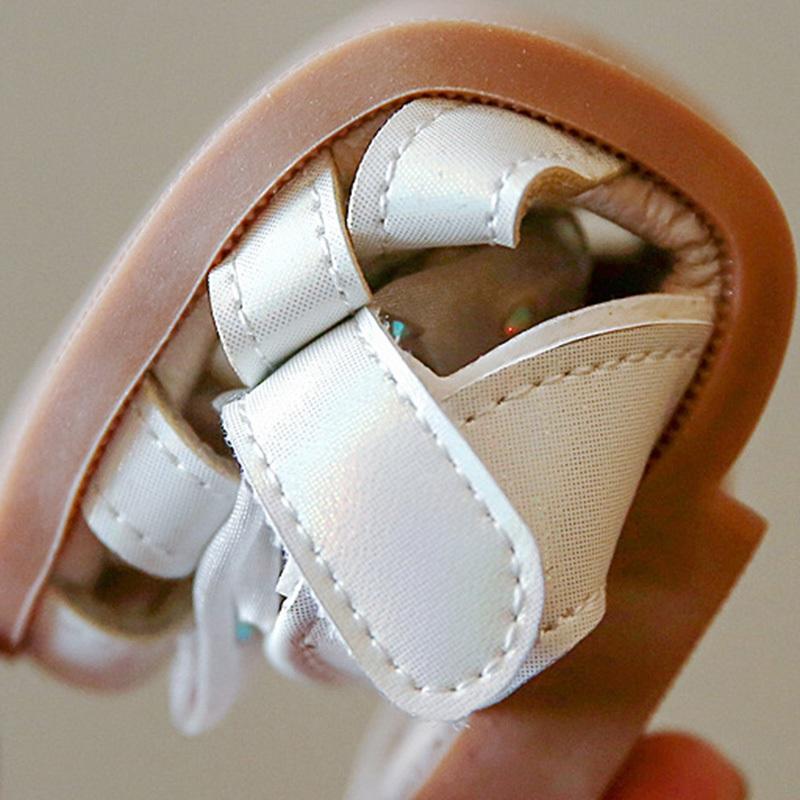 Летние детские удобные модные уличные пляжные туфли в пасторальном стиле с жемчужной сеткой и бантом, с мягкой подошвой, летние сандалии