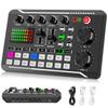 Facmogu F998 Звуковая карта для прямых трансляций Аудиомикшер DJ-микшер с эффектами Интерфейс для подкастов Изменитель голоса для PS4 PS5 Караоке Звуковые эффекты Tiktok YouTube Live