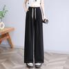 Новые классные повседневные брюки Ice Silk, широкие брюки, женские весенне-летние брюки с эластичным поясом, прямые брюки длиной до пола, защита от солнца