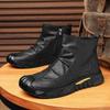 Men's Black Non-Slip Velvet Martin Boots - Wear-Resistant, Comfortable, and Stylish for Autumn/Winter