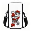 Vintage Gothic Snake Red Peony Floral Print Crossbody Phone Bag, Stylish Shoulder Pouch with Adjustable Strap, Aesthetic Christmas Gift Accessories fo