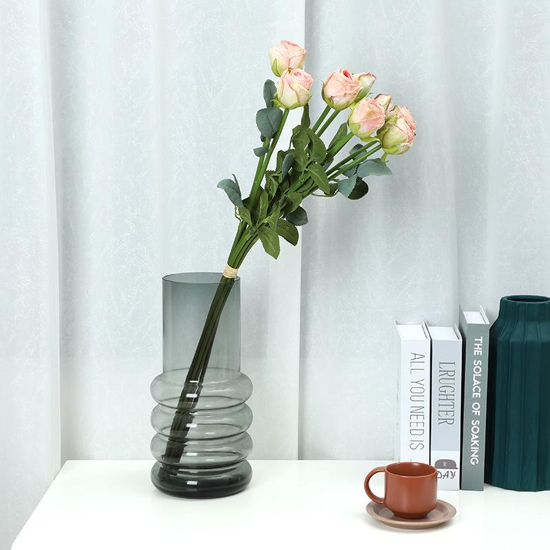 8 Head Baked Edge Rose Bouquet Wedding Simulation Flower Home Decoration Fake Flower Decoration Simulation Rose Bouquet