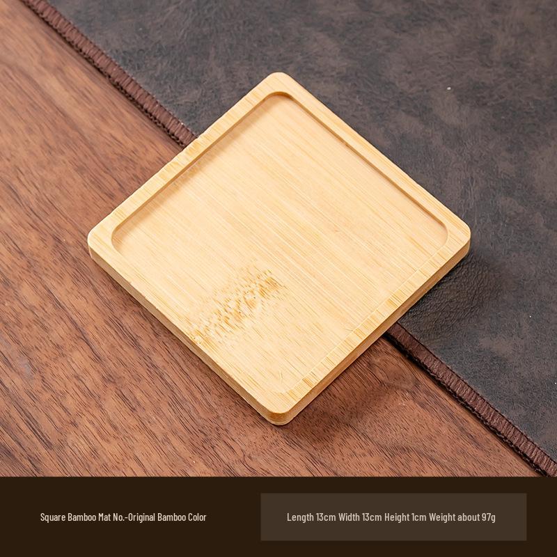 Круглый бамбуковый противоскользящий коврик и поднос для комнатных растений, подстаканников и декора