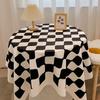 Круглая скатерть в шахматном порядке Ins Nordic Wind Light Luxury Advanced Sense Table Fabric Tea Table Mat Student Book Tablewear