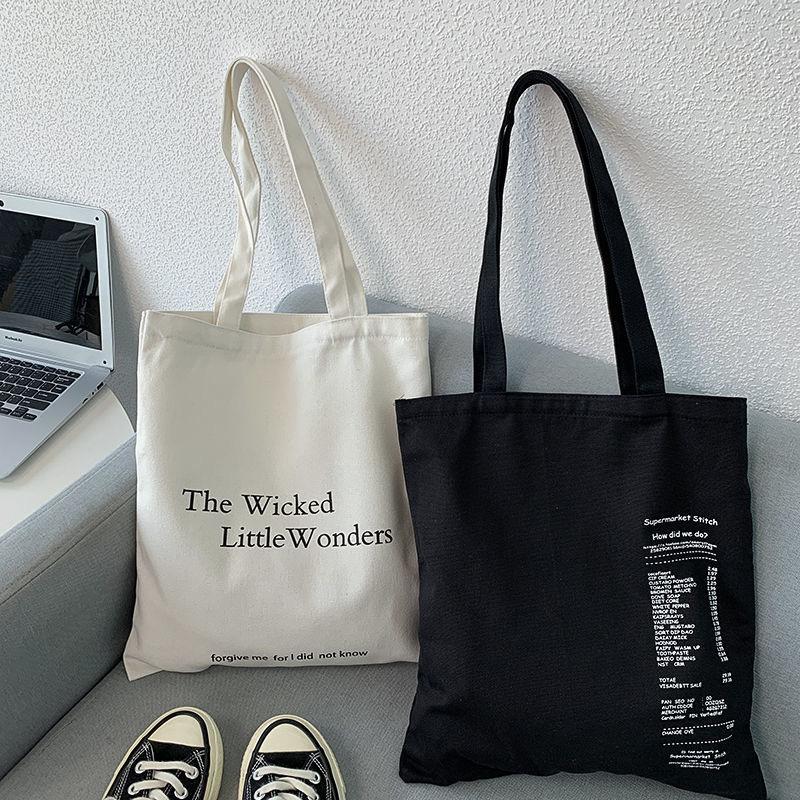 Холщовая сумка Простая сумка через плечо с буквами Модная женская сумка через плечо Сумка Tide College Student Тканевая сумка
