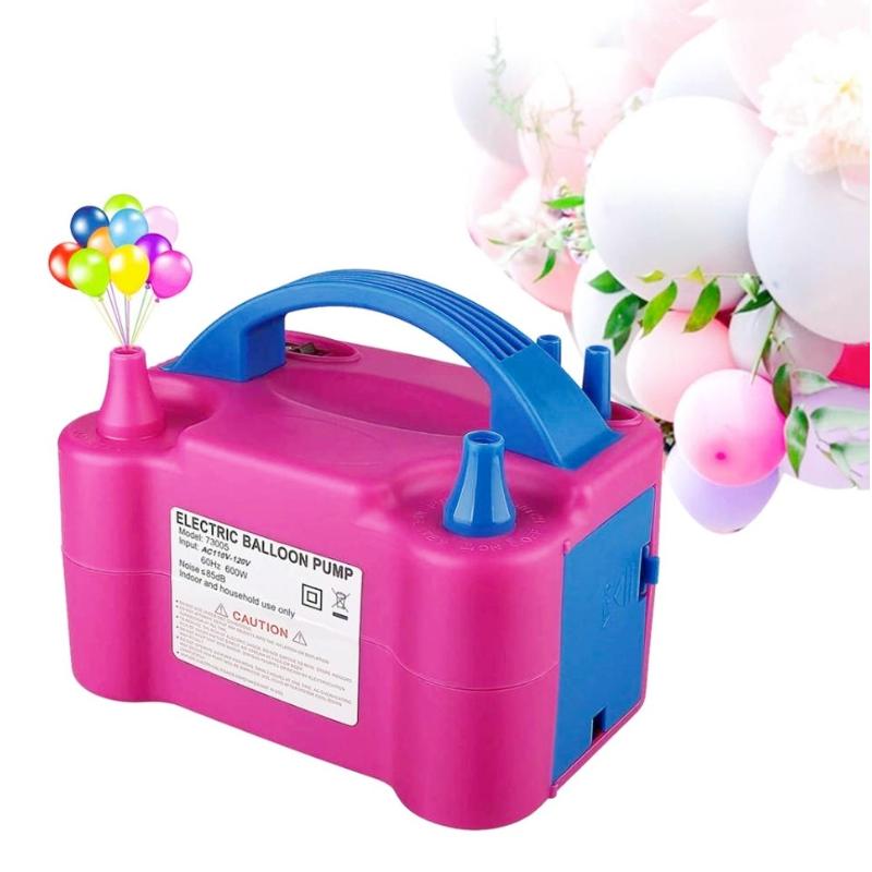 Электрический воздушный насос, портативный электрический нагнетатель с двойным соплом для украшения, вечеринки, спорта, подарка
