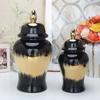 Современный минималистский керамический позолоченный светильник General Tank Porch Light Luxury Crafts Decorations Home Interior Decoration Vase Decorations