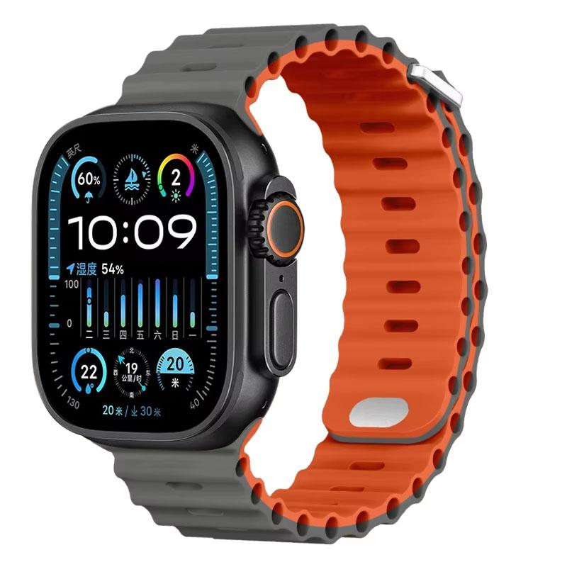Силиконовый ремешок 'Океан' для Apple Watch Band Ultra 3/2 49мм 46мм 45мм 42мм 44мм 41мм Спортивный браслет iWatch 11 10 9 8 7 6 5 SE ремешок
