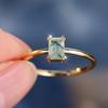 Vintage Square Synthetic Green Moss Agate Rings for Women Girls Light Luxury Gold Color Engagement Ring Wedding Jewelry Gifts