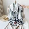 National Trend Panda Newspaper Bamboo Hollow Shawl for Women Plum  Orchid  Bamboo and Chrysanthemum Printed Silk Scarf Long High-end Sex Scarf
