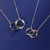 Mobius Ring Couple Necklace Niche Personality High-end Design Sense Double Ring Two-color Men's and Women's Necklace