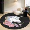 Элегантный 3D ковер в стиле ретро с большим цветком, круглый коврик для стула, классический коврик для журнального столика, ковер для прихожей, украшение в европейском стиле, прикроватный ковер