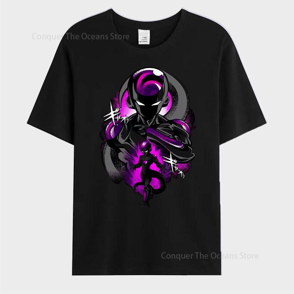 Japanese Anime Frieza Printed Men's T-Shirt Goku Short Sleeves CosplayT-Shirt Summer Casual Tees Streetwear O-neck Men's Tops