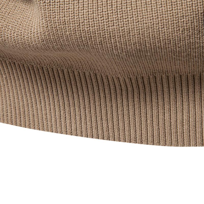 Callaway 2025 Осень и зима Новый вышитый свитер с воротником-стойкой, мужской высококачественный деловой свитер, однотонный повседневный вязаный свитер