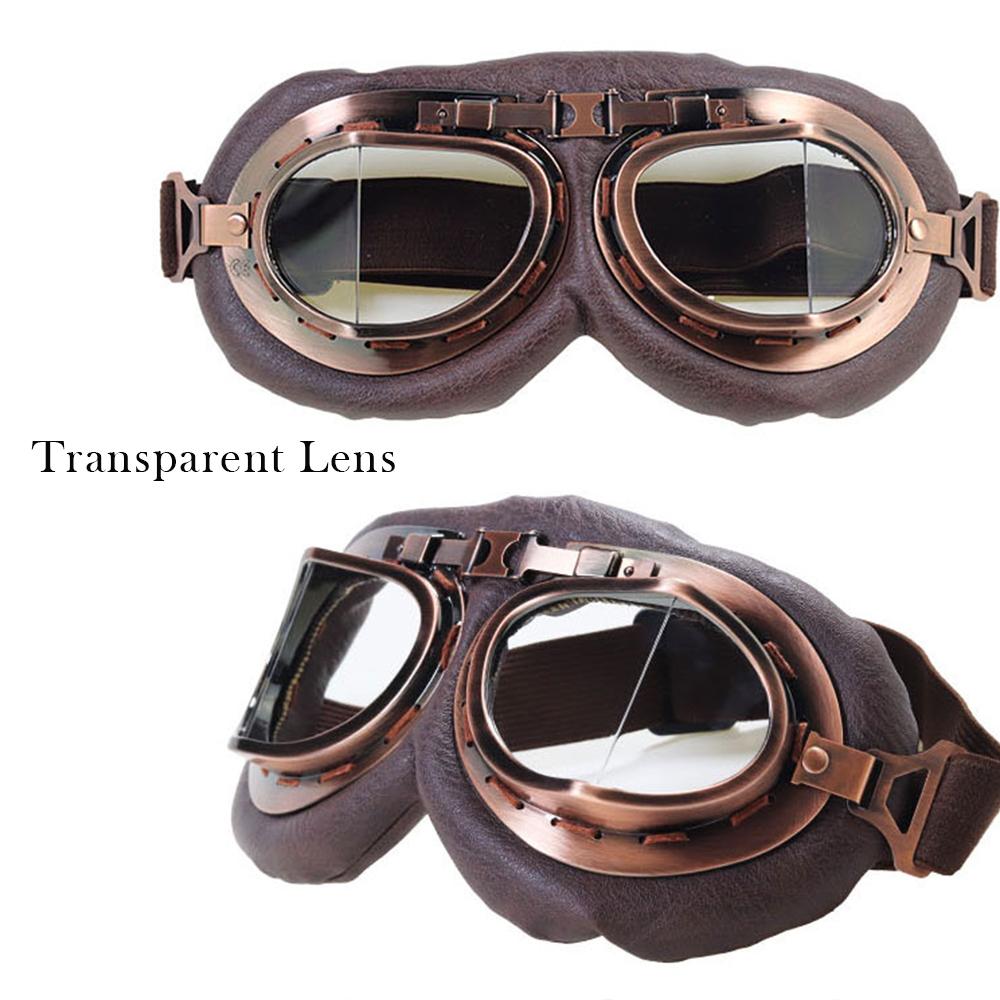 Retro Motorcycle Goggles Glasses Vintage Helmet Moto Pilot Classic Fog-proof Goggles for ATV Copper Motocross Glasses Eyewear