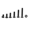 250pcs M3 Black Alloy Steel Hex Socket Screws Bolt With Hex Nuts Assortment(Flat Head)