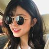 Men's and Women's Retro Sunglasses Color Film Metal Glasses Korean Version Round Frame Fashion Sunshade Sunglasses