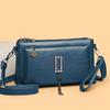 Women Shoulder Bag Soft Leather Middle-Aged Crossbody Bag for Mother Bag Large Capacity Retro Small Square Bag