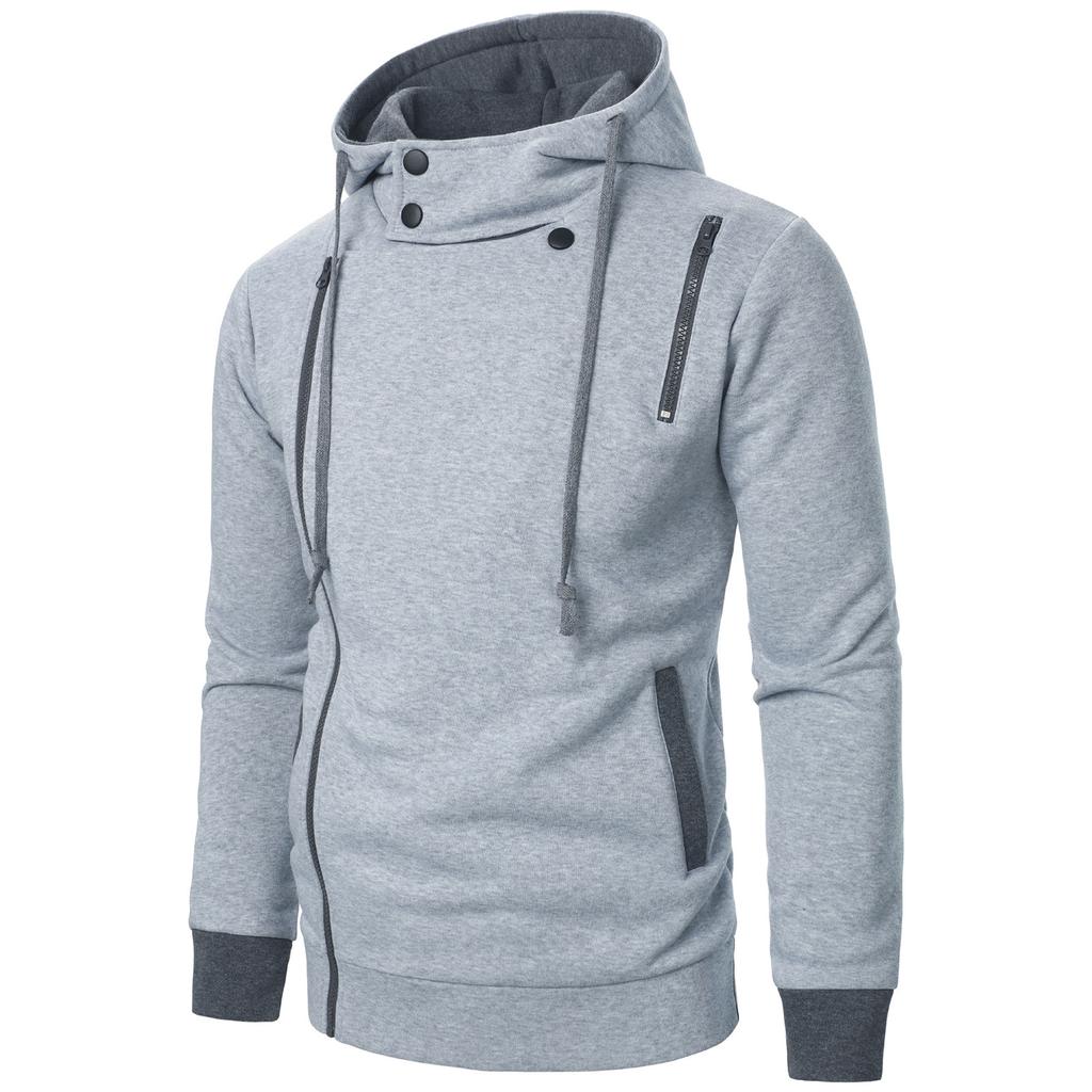Men‘s Zipper Pullover Long Sleeve Hooded Sweatshirt Tops Blouse