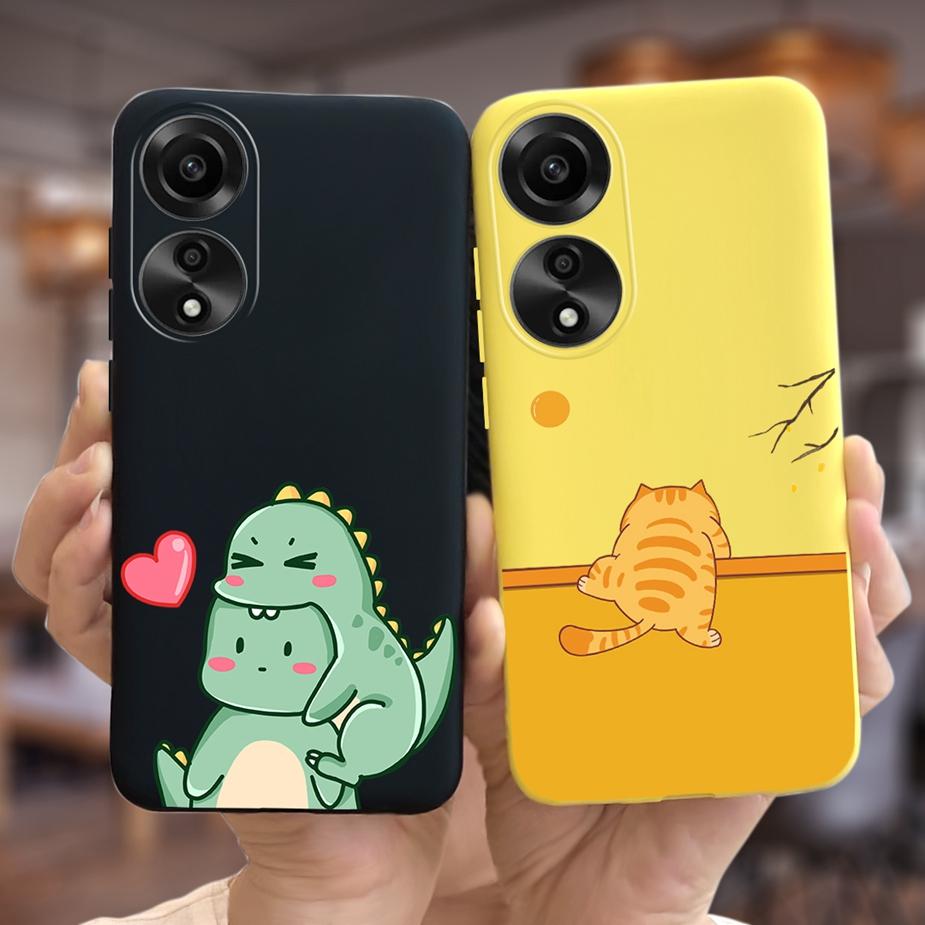 Чехол для Oppo A78 4G CPH2565 Милый Мультяшный Динозавр Расписной Чехол Мягкий Силиконовый Чехол для Телефона Для Oppo A78 A 78 OppoA78 4G 5G Fundas
