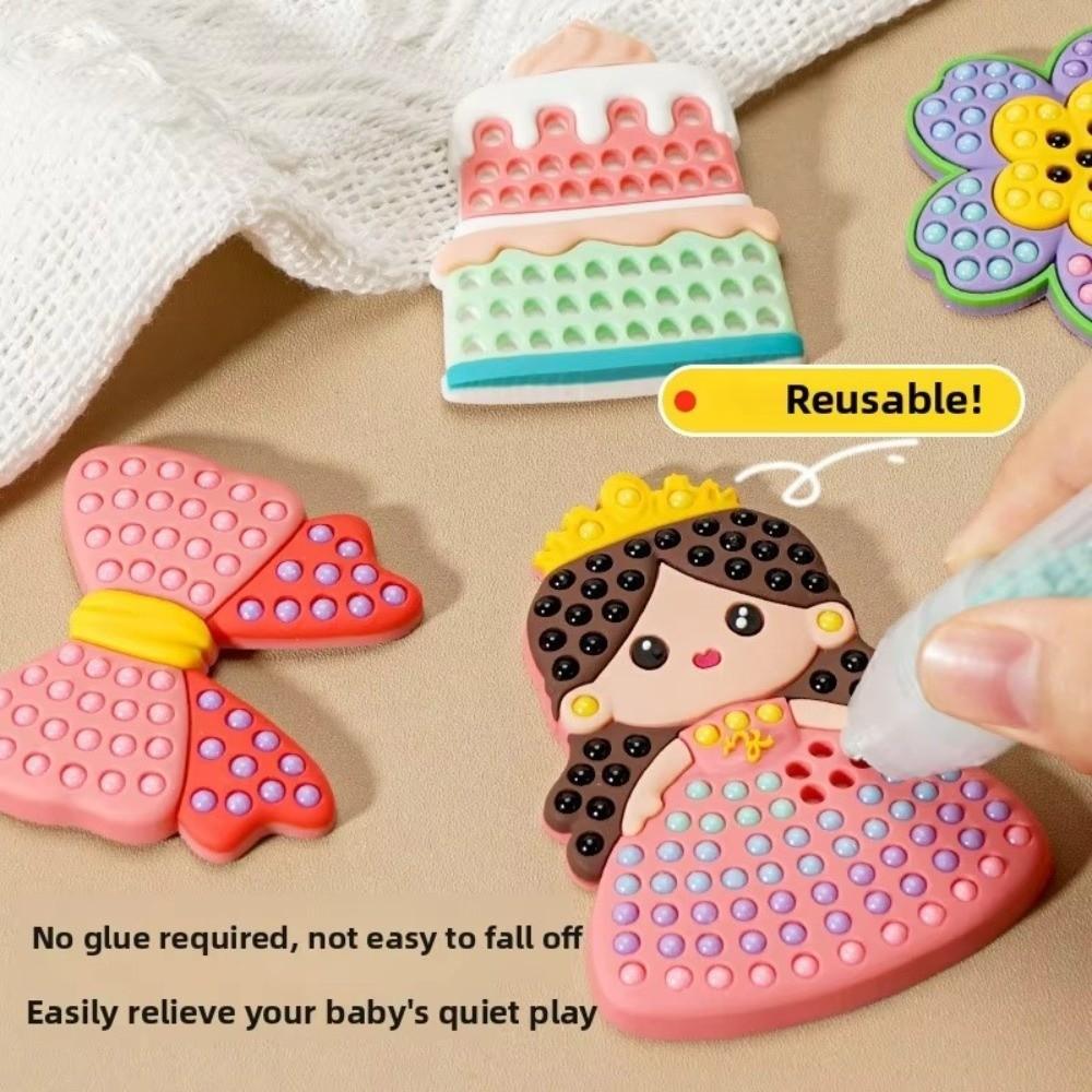 Ballpoint Pen Painting Handmade Set Beads Pen Rainbow Bow Handmade Beads Pen Children DIY