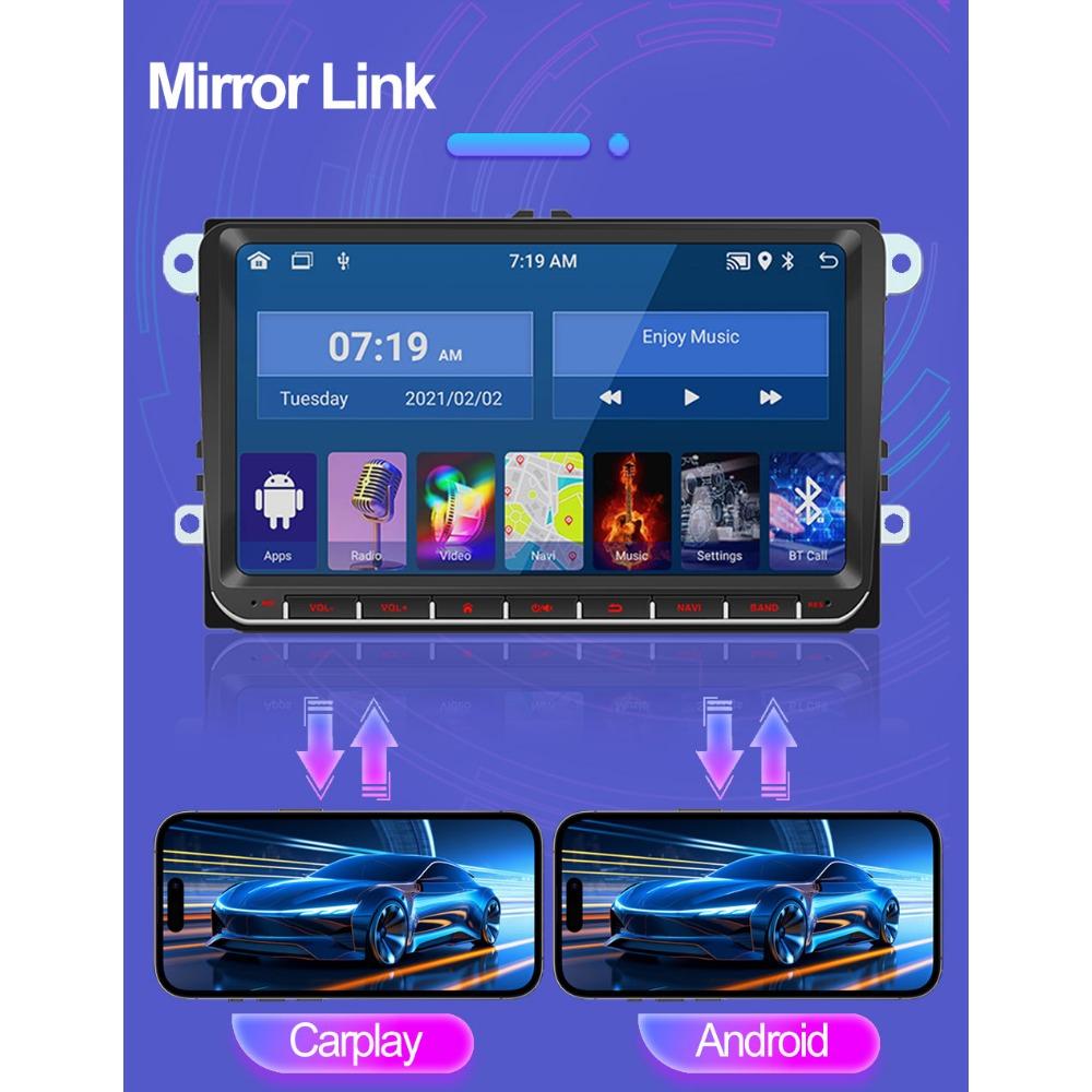 Car Radio Multimedia Player For Volkswagen/Golf/Polo/Tiguan/Passat/b7/b6/SEAT/Leon/Skoda/Octavia 2 Din Android Carplay GPS Autoradio 1+32GB