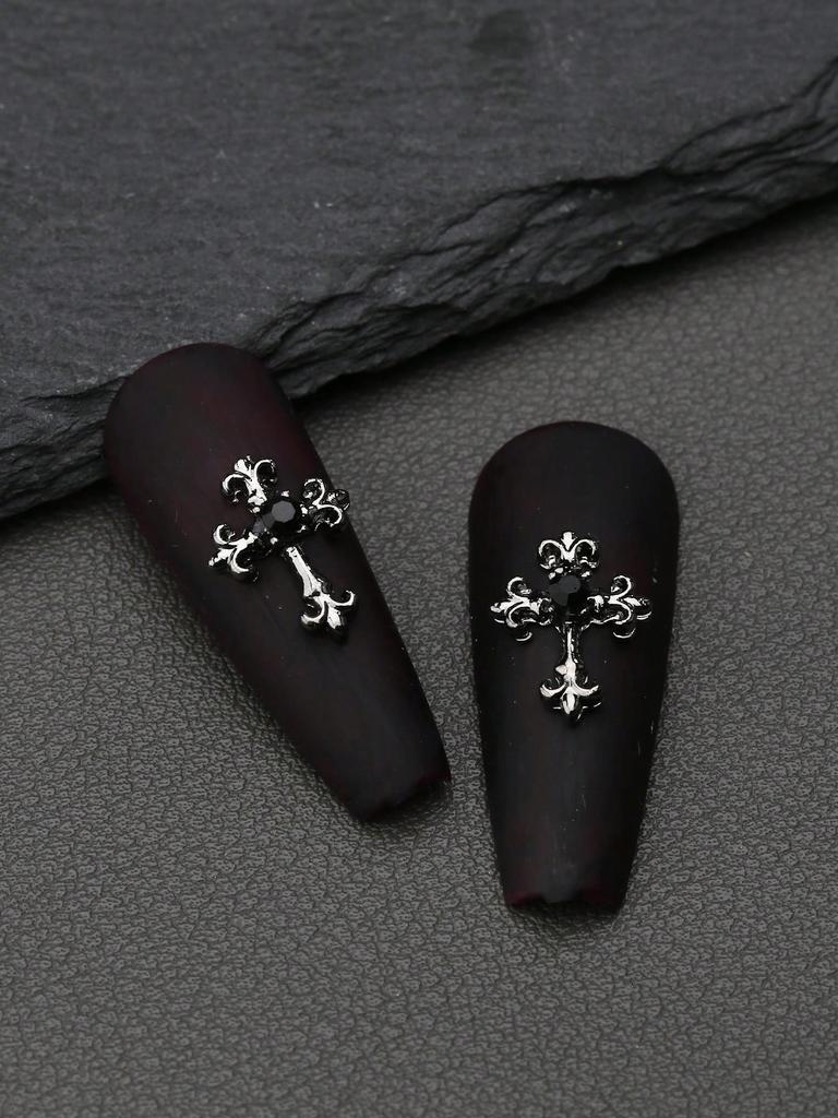 10 шт. Золотые Серебряные Кресты для ногтей 3D Белые Розовые Стразы Украшения для ногтей Украшения для ногтей DIY Украшения для ногтей Принадлежности для ногтей