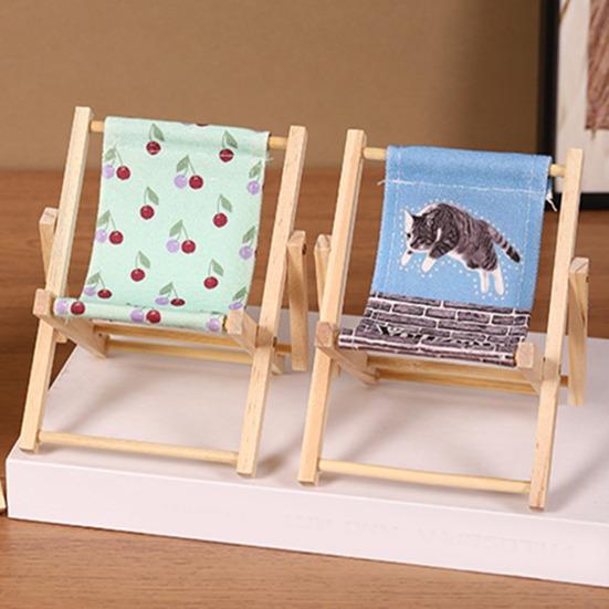 Подставка для телефона Yousheng Конструкция из массива дерева и холста Дизайн мини-шезлонга Регулируемый под разными углами держатель для телефона Настольное украшение