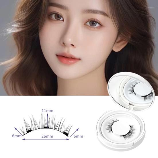 1 набор магнитных НАКЛАДНЫХ ресниц с зажимом-аппликатором для ресниц, многоразовые, натуральные, тонкие