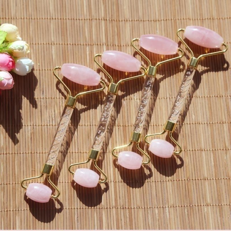 1 шт., массажер для ухода за лицом, нефритовые ролики, красота, здоровье, очистка кожи, лифтинг подбородка, массажер с натуральным камнем, гуашью