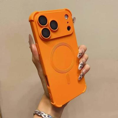 Магнитный силиконовый противоударный чехол для телефона IPhone Air 17 16 15 Plus 14 13 12 Pro Max для Magsafe Чехол для беспроводной зарядки