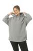 Women's Style Big Size Sweatshirt Large Size 3 Thread Hooded Sweatshirt With Side Zipper Slit