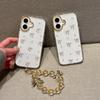 For iPhone 16 Protective Case with Wrist Strap Bowknot Epoxy Design Phone Cover