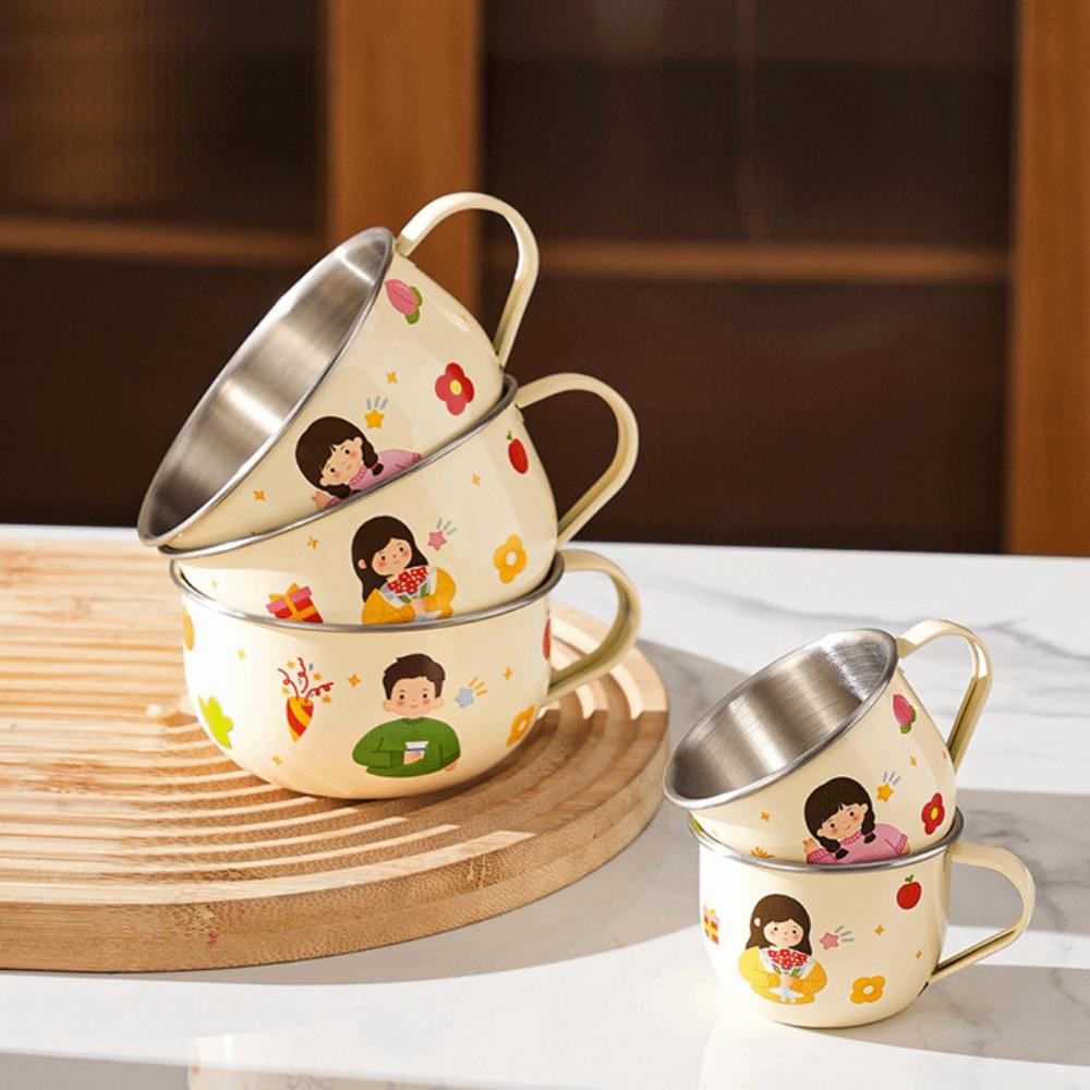 Open Mouth Design Kids Stainless Cup Stainless Steel Kindergarten Milk Cup Durable Water Cup Baby