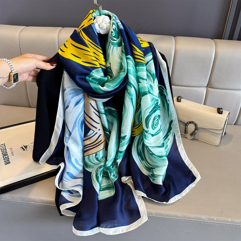 Женские 180*90 см модные красивые мягкие шелковые шарфы женские женские шаль хиджаб накидка платок бандана кашне пляжное парео