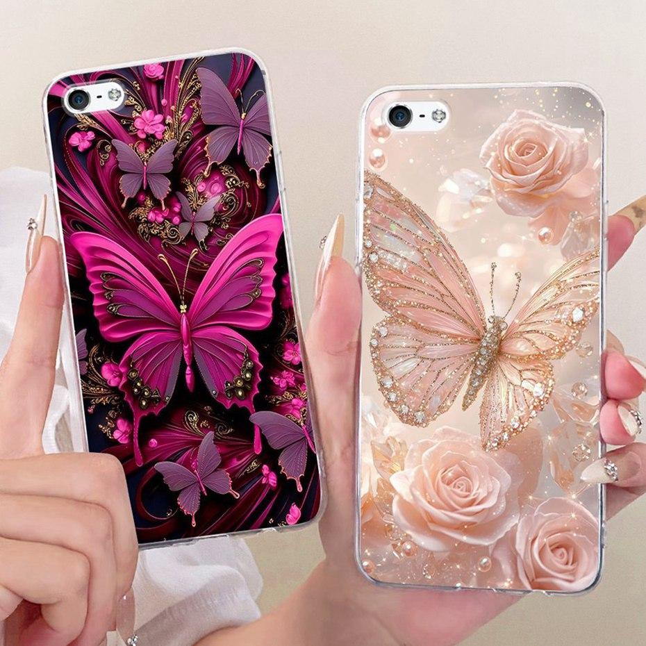 Cute Printing Phone Case For iPhone 5 5s SE (2016) 4 4s Soft Silicone TPU Cases For iPhone4 4s iPhone5 5s Covers Bumpers