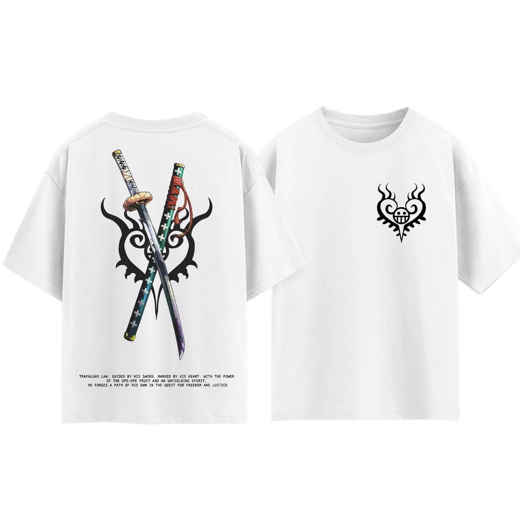 Anime One Piece Trafalgar D. Water Law Printed T-shirt Men Women Summer Cotton Clothing Breathable Anime Fans Short Sleeve Tops