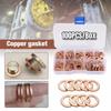 100pcs//box Copper Washers O Ring Gaskets Flat Ring Seal Kit Assortment Car Copper Sealing Rings for Injectors Drain Plug