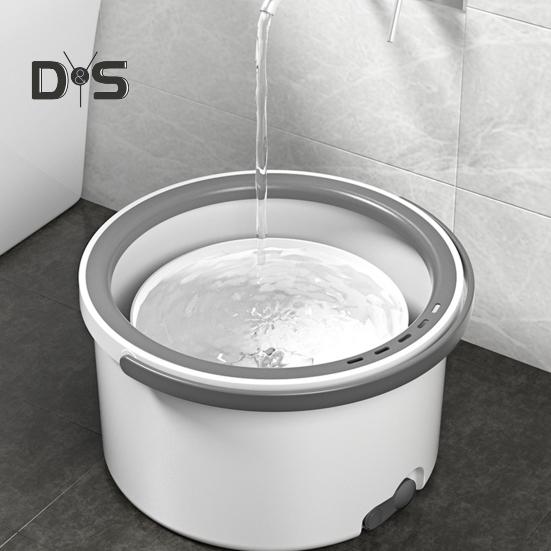 Retractable Handle Mop 360 Degree Rotating Cleaning Microfiber Wet Dry Floors Mop Bucket Set Easy Corner Cleaning Mop