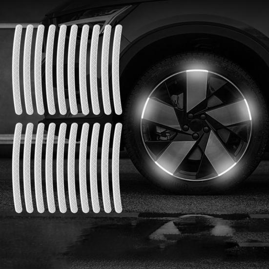 Car Wheel Reflective Strip, Rainbow Rim Decals for Cars Motorcycle Bike, Waterproof High Visibility Sticker for Tires