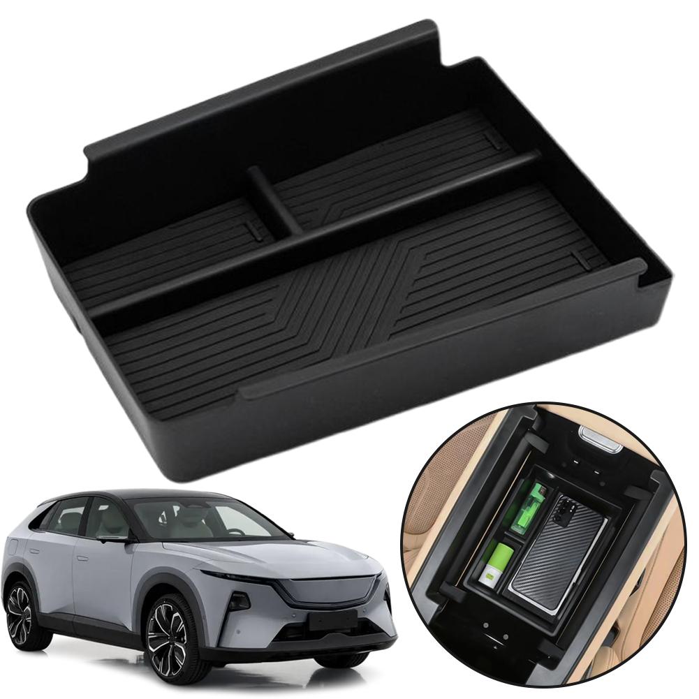 Для MAZDA EZ-6 6e Центральный подлокотник-бокс для хранения, Беспроводная зарядка, Силиконовая подкладка, С аксессуарами для автомобиля, Модификация