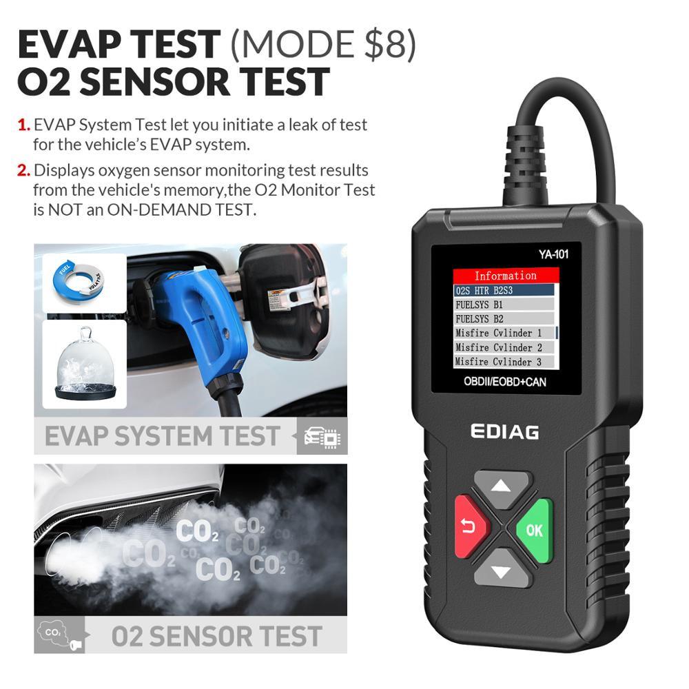 YA101 OBDII/EOBD считыватель кодов OBD2 сканер проверка батареи двигателя тестер полная функция OBD автомобильный диагностический инструмент автоматического сканирования