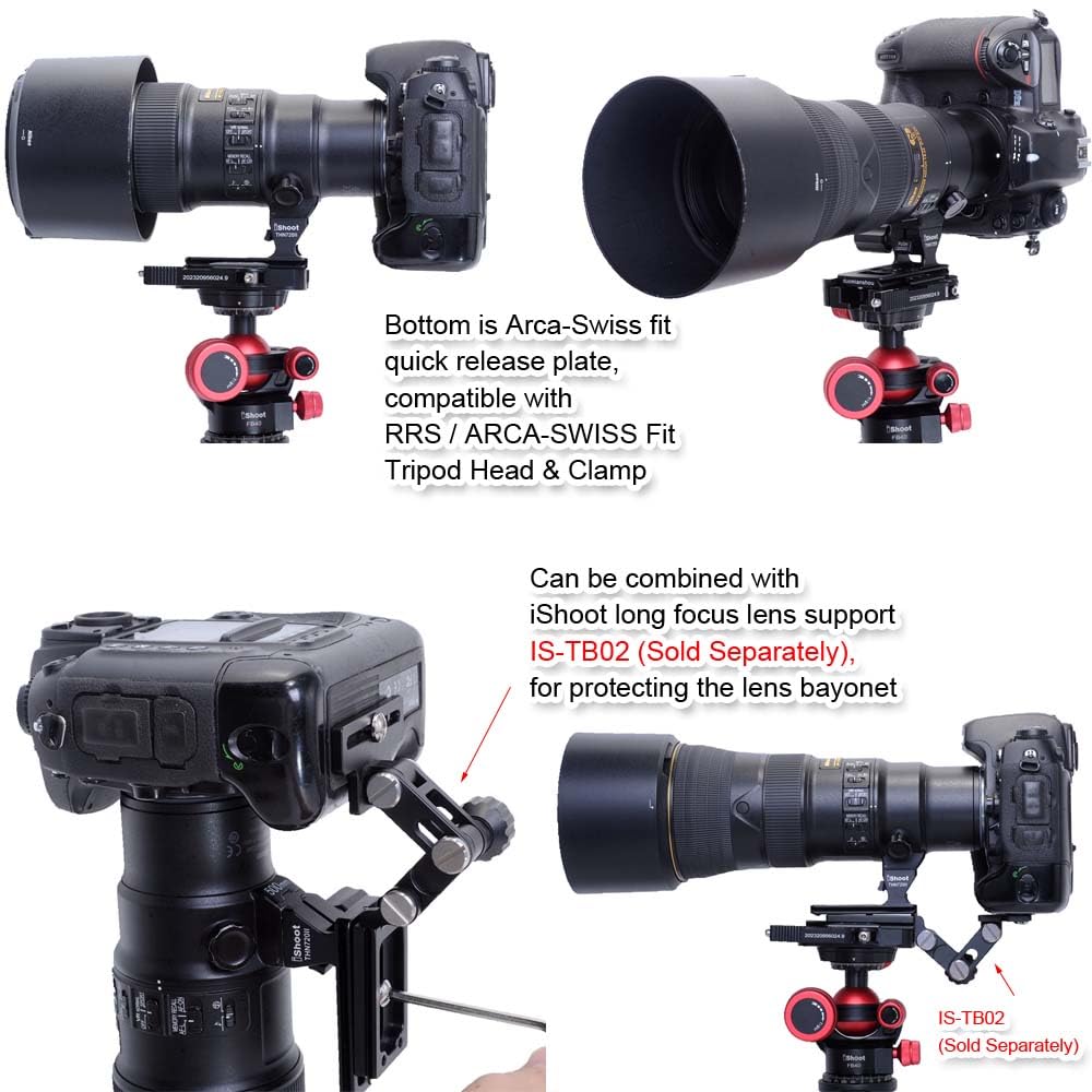 Tripod Mount ARCA Type Lens iShoot Tripod Mount Ring Compatible with Nikon NIKKOR FL ED VR and 500mm PF ED VR Telephoto Zoom with Bottom Quick Release